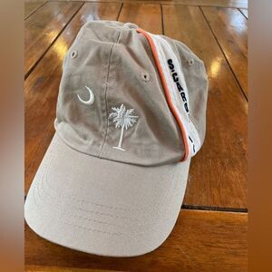 South Carolina Moon / Palm Tree Tan / White State Hat Adult One size Adjustable